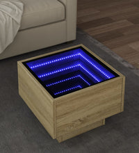 Beistelltisch mit LED Sonoma Eiche 40x40x30 cm Holzwerkstoff