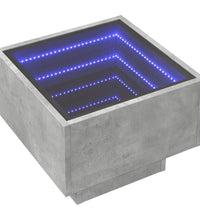 Beistelltisch mit LED Betongrau 40x40x30 cm Holzwerkstoff