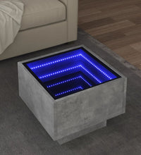 Beistelltisch mit LED Betongrau 40x40x30 cm Holzwerkstoff