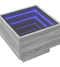 Beistelltisch mit LED Grau Sonoma 40x40x30 cm Holzwerkstoff