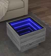 Beistelltisch mit LED Grau Sonoma 40x40x30 cm Holzwerkstoff