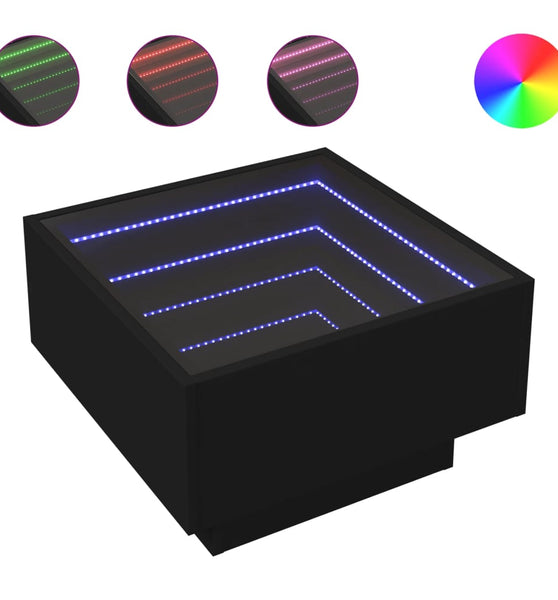 LED-Couchtisch Schwarz 50x50x30 cm Holzwerkstoff