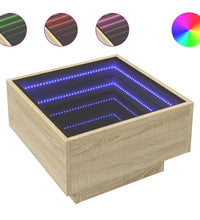 LED-Couchtisch Sonoma Eiche 50x50x30 cm Holzwerkstoff