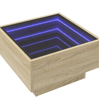 LED-Couchtisch Sonoma Eiche 50x50x30 cm Holzwerkstoff