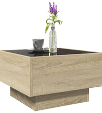 LED-Couchtisch Sonoma Eiche 50x50x30 cm Holzwerkstoff