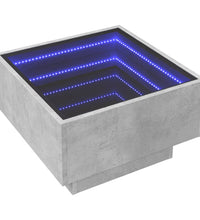 LED-Couchtisch Betongrau 50x50x30 cm Holzwerkstoff