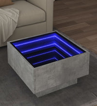 LED-Couchtisch Betongrau 50x50x30 cm Holzwerkstoff