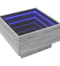 LED-Couchtisch Grau Sonoma 50x50x30 cm Holzwerkstoff