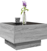 LED-Couchtisch Grau Sonoma 50x50x30 cm Holzwerkstoff