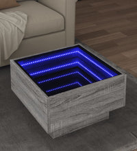 LED-Couchtisch Grau Sonoma 50x50x30 cm Holzwerkstoff