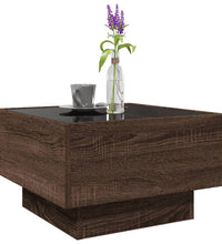 LED-Couchtisch Braun Eichen-Optik 50x50x30 cm Holzwerkstoff