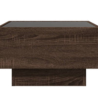 LED-Couchtisch Braun Eichen-Optik 50x50x30 cm Holzwerkstoff