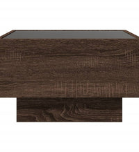 LED-Couchtisch Braun Eichen-Optik 50x50x30 cm Holzwerkstoff