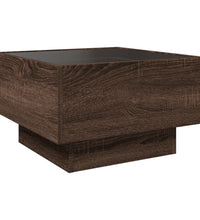 LED-Couchtisch Braun Eichen-Optik 50x50x30 cm Holzwerkstoff