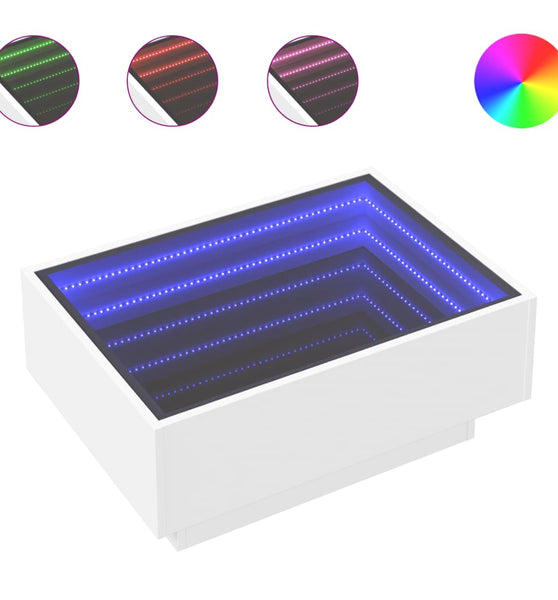 LED-Couchtisch Weiß 70x50x30 cm Holzwerkstoff