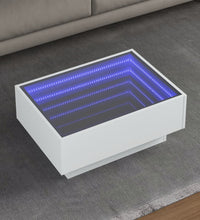 LED-Couchtisch Weiß 70x50x30 cm Holzwerkstoff