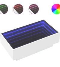 LED-Couchtisch Weiß 90x50x30 cm Holzwerkstoff