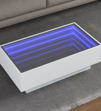 LED-Couchtisch Weiß 90x50x30 cm Holzwerkstoff