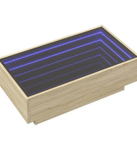 LED-Couchtisch Sonoma Eiche 90x50x30 cm Holzwerkstoff