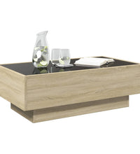 LED-Couchtisch Sonoma Eiche 90x50x30 cm Holzwerkstoff