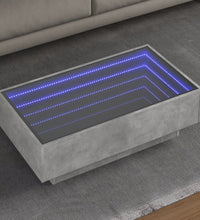 LED-Couchtisch Betongrau 90x50x30 cm Holzwerkstoff