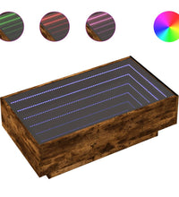 LED-Couchtisch Räuchereiche 90x50x30 cm Holzwerkstoff