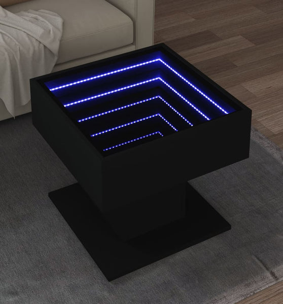 LED-Couchtisch Schwarz 50x50x45 cm Holzwerkstoff