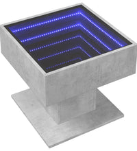 LED-Couchtisch Betongrau 50x50x45 cm Holzwerkstoff