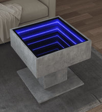 LED-Couchtisch Betongrau 50x50x45 cm Holzwerkstoff