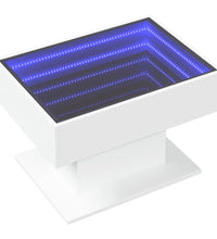 LED-Couchtisch Weiß 70x50x45 cm Holzwerkstoff