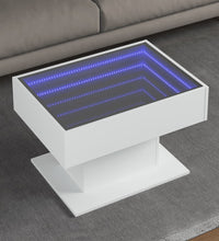 LED-Couchtisch Weiß 70x50x45 cm Holzwerkstoff