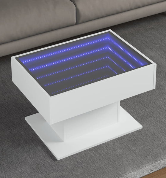 LED-Couchtisch Weiß 70x50x45 cm Holzwerkstoff