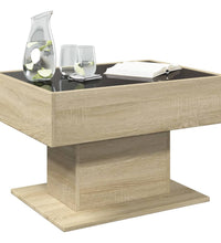 LED-Couchtisch Sonoma Eiche 70x50x45 cm Holzwerkstoff