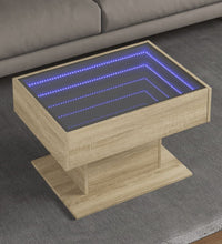 LED-Couchtisch Sonoma Eiche 70x50x45 cm Holzwerkstoff