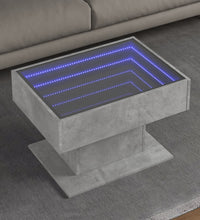 LED-Couchtisch Betongrau 70x50x45 cm Holzwerkstoff