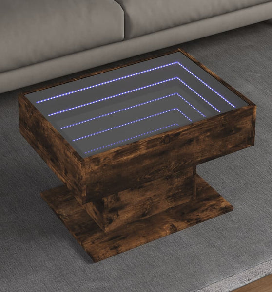 LED-Couchtisch Räuchereiche 70x50x45 cm Holzwerkstoff