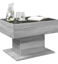 LED-Couchtisch Grau Sonoma 70x50x45 cm Holzwerkstoff