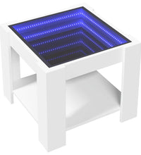 LED-Couchtisch Weiß 53x53x45 cm Holzwerkstoff