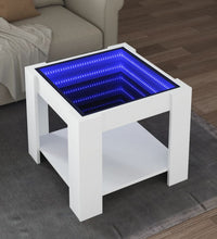 LED-Couchtisch Weiß 53x53x45 cm Holzwerkstoff