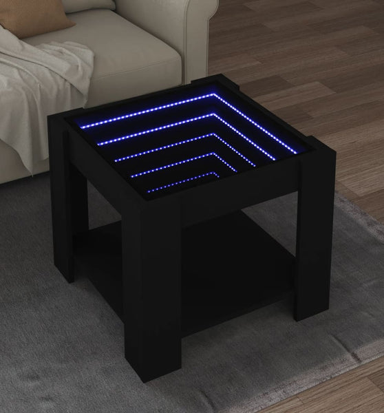 LED-Couchtisch Schwarz 53x53x45 cm Holzwerkstoff