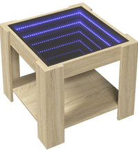 LED-Couchtisch Sonoma Eiche 53x53x45 cm Holzwerkstoff