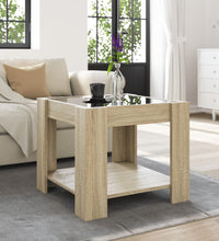 LED-Couchtisch Sonoma Eiche 53x53x45 cm Holzwerkstoff