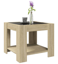 LED-Couchtisch Sonoma Eiche 53x53x45 cm Holzwerkstoff