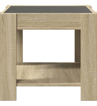 LED-Couchtisch Sonoma Eiche 53x53x45 cm Holzwerkstoff