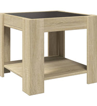 LED-Couchtisch Sonoma Eiche 53x53x45 cm Holzwerkstoff