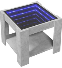 LED-Couchtisch Betongrau 53x53x45 cm Holzwerkstoff