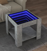 LED-Couchtisch Betongrau 53x53x45 cm Holzwerkstoff