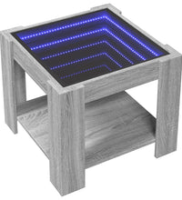 LED-Couchtisch Grau Sonoma 53x53x45 cm Holzwerkstoff