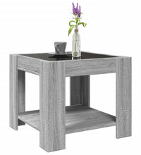 LED-Couchtisch Grau Sonoma 53x53x45 cm Holzwerkstoff