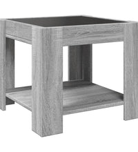 LED-Couchtisch Grau Sonoma 53x53x45 cm Holzwerkstoff